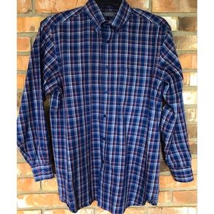 Daniel Cremieux Men’s Blue Plaid Long Sleeve Button Down Shirt Size Medium